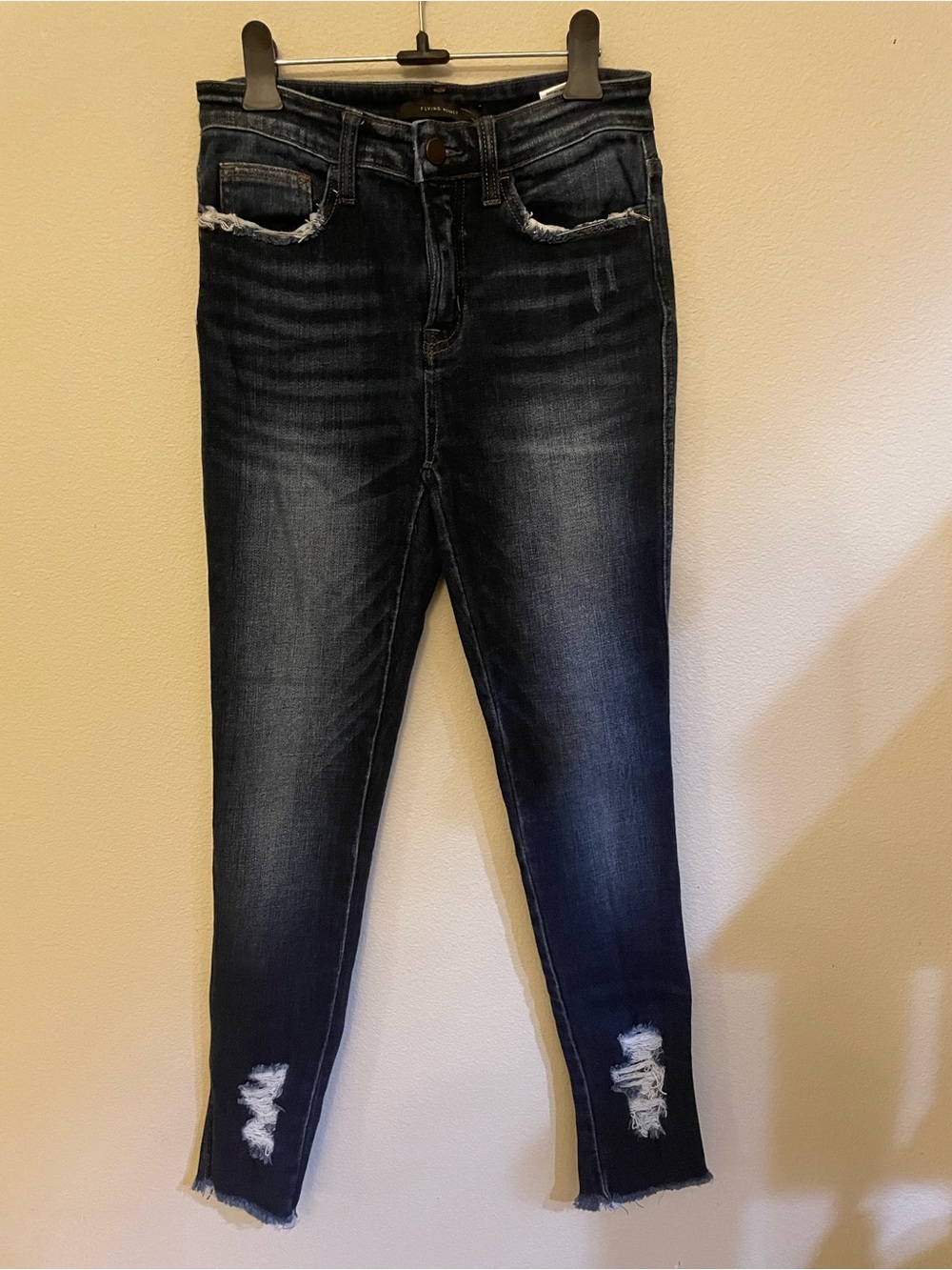 Flying Monkey Dark Wash Distressed Skinny Jeans - Women